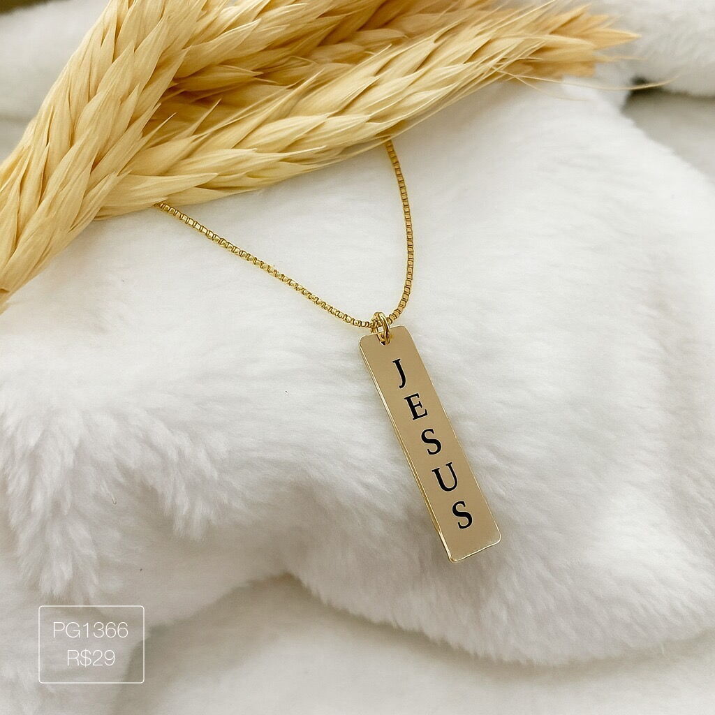 Pingente Retangular 1,8 x 0,7 Liso Dourado